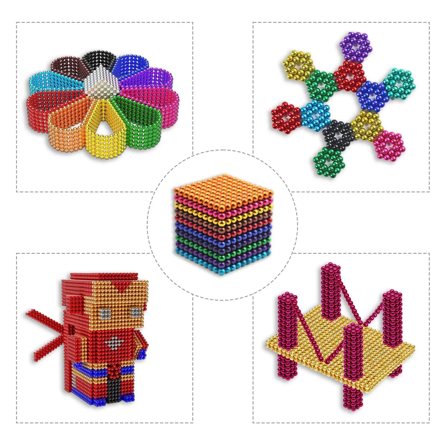 Adult Stress Relief Toy – 3D Building Balls for Creativity, Focus & Relaxing Fun 3mm,1000pcs