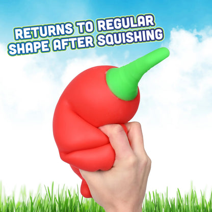 Jumbo Squishy Peppers2 Pack- Red and Green Stress Toys Soft Squeeze Satisfying ASMR Fidget 11.5 Inches Long Non Toxic Fun Gift