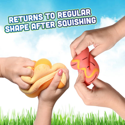 Jumbo Hot Dog Squish, 5.5 Inch Removable Bun, Food Fidget Toy Funny Sensory Stress Ball for Kids and Teens