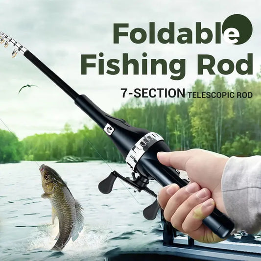 Foldable 7-Section Telescopic Fishing Rod – Lightweight & Durable
